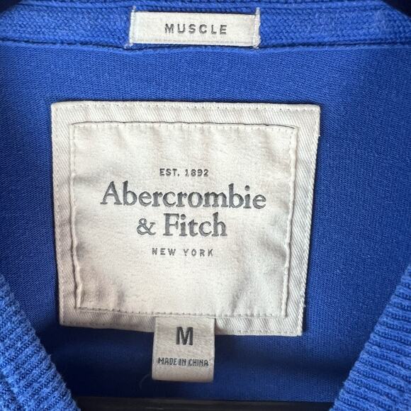 Abercrombie & Fitch Shirt Y2K Men’s Long Sleeve Embroidered Spell Out Muscle S - Picture 5 of 7